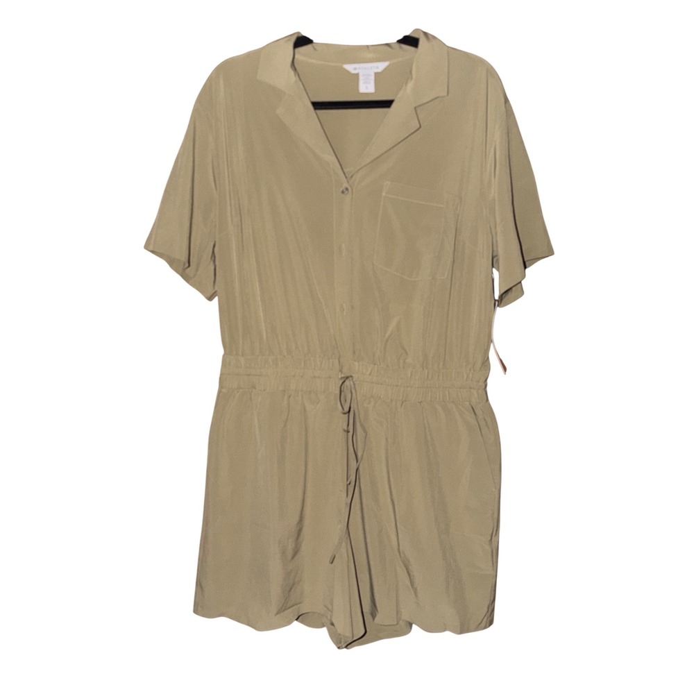 Athleta Avenue Romper Womens Large Olive Branch New NWT - Picture 5 of 8